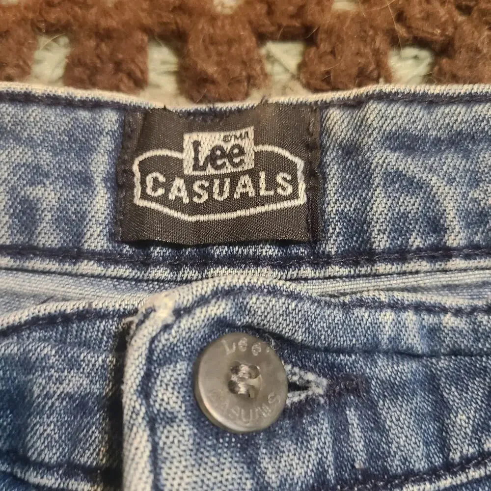 Lee Casuals Bareback Shorts Womens 16 P Blue Vintage 80s Denim